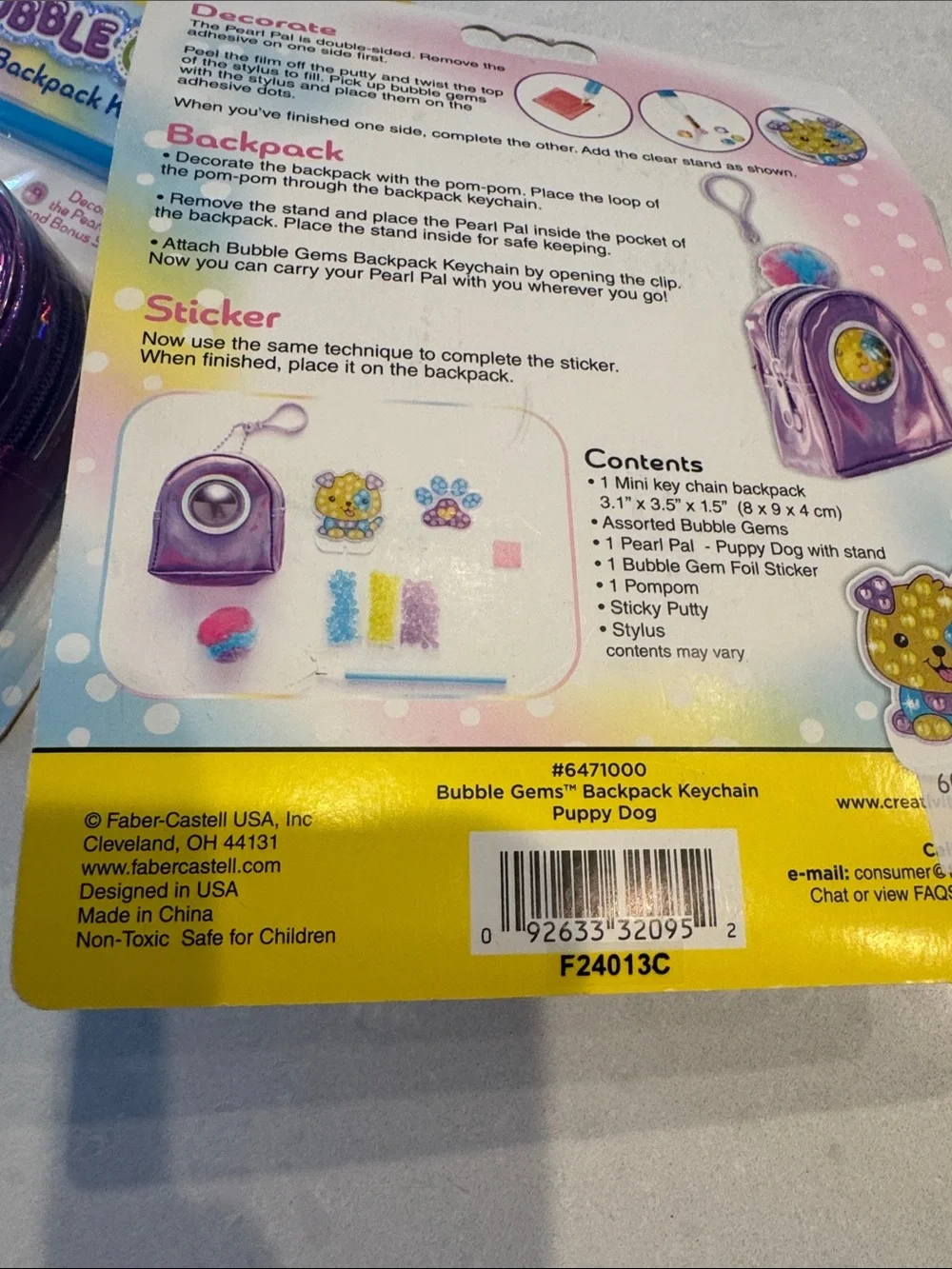 Bubble Gems Purple Backpack Keychain Craft Kit -